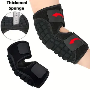 1pc- Adjustable Compression Elbow Brace Pad, Breathable Thickened Sponge, Open Wearing Elbow Pad for Fitness, Volleyball, Basketball, Dancing, Tennis, Arm Brace Pad, Elbow Support Band for Men & Women( Black, Weight: 88.18-198.42LB)