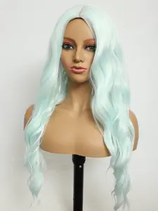 Mint Cloud Wig - Pastel Mint Light Blue Long Wavy  Wig，Body Wig , Straight Wig, , Gorgeous Fluffy Wigs for Women, Natural Looking Synthetic Wigs for Party & Daily Use, Synthetic Fiber Wig