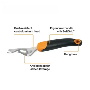 Ergo Weeder Tool for Weeding, Heavy Duty Gardening Hand Tool with Ergonomic Handle and Hanging Hole for Storage, Remove Weeds