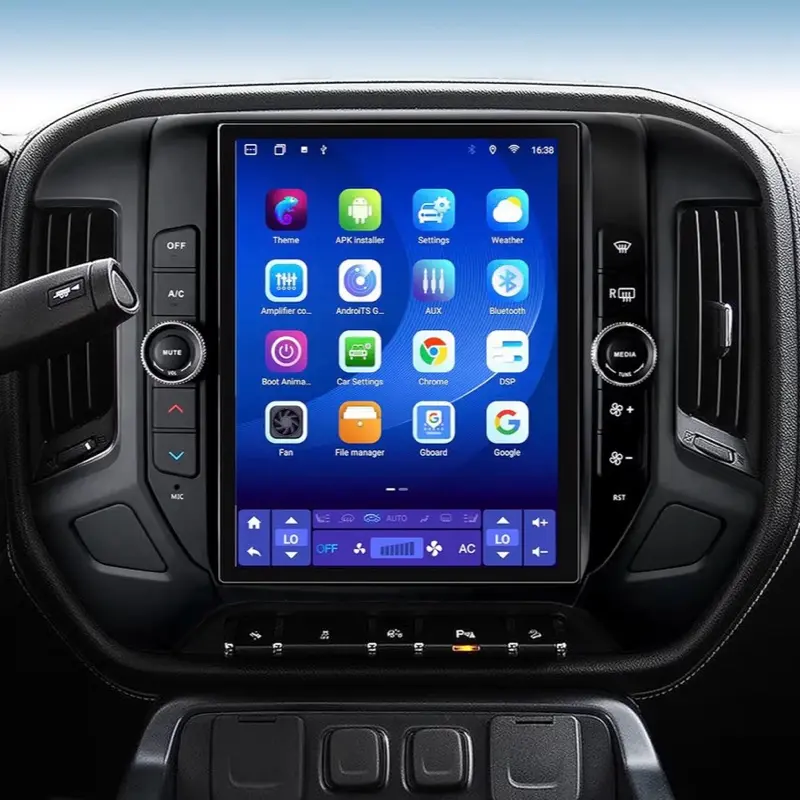 12.1" Radio Upgrade for Chevy Silverado GMC Sierra 2014-2018 8Core Sierra Stereo Android 13 T-Style Vertical Screen Headunit Wireless CarPlay Android Auto GPS 48EQ Backup Camera Mic,4+64G