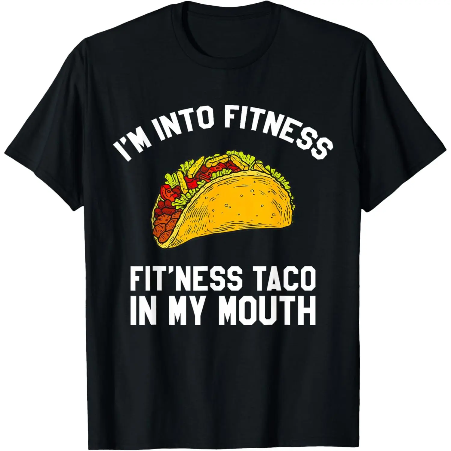 Lady's Vintage 100% Washed Cotton Short-Sleeve T-Shirt, Funny Taco Graphic, Casual Streetwear, Round Neck Everyday Workout Top, All Seasons Womenswear