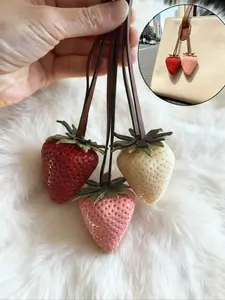 Cute Strawberry Bag Charms, Fashionable Purse Accessories Charm, Elegant Car Ornament, Backpack Charms, Mobile Phone Case Pendant, Purse Pendant, Fruit Keychain, DIY Decoration, Lightweight Versatile Strawberry-Themed Ornaments