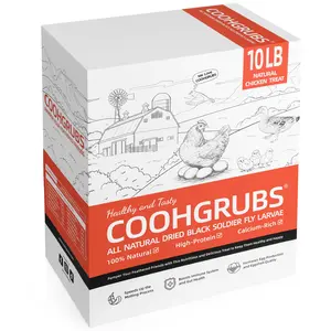 COOHGRUBS Dried Black Soldier Fly Larvae for Chicken & Hens, Non-GMO Chicken Feed, Higher Calcium than Mealworms, Grubs for Poultry Treats & Wild Birds, Improve Immunity