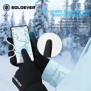 SOLOEVER Windproof Winter Gloves Waterproof Touchscreen Design Thermal Warm Ski Gloves for Men and Women Daily Activities Unisex