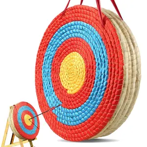 VEVOR Archery Target, 5 Layers 20 Arrow Target, Traditional Solid Straw Round Archery Target Shooting Bow, Hand-Made Arrows Target, Coloured Rope Target for Backyard Outdoor Hunting Shooting Practice