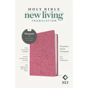 NLT Large Print Premium Value Thinline Bible, Filament-Enabled Edition (LeatherLike, Garden Pink) Imitation Leather – Large Print