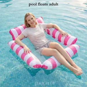 Inflatable Pool Float Lounge Chair for Adults, 4-In-1 Large Floating Hammock, Neck & Arm Support, PVC, Summer Water Party Accessory