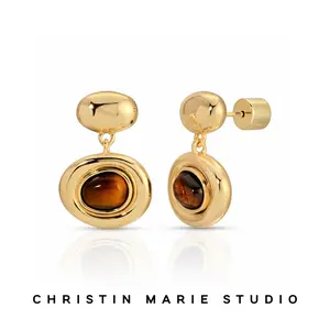Tiger's Eye Drop Earrings