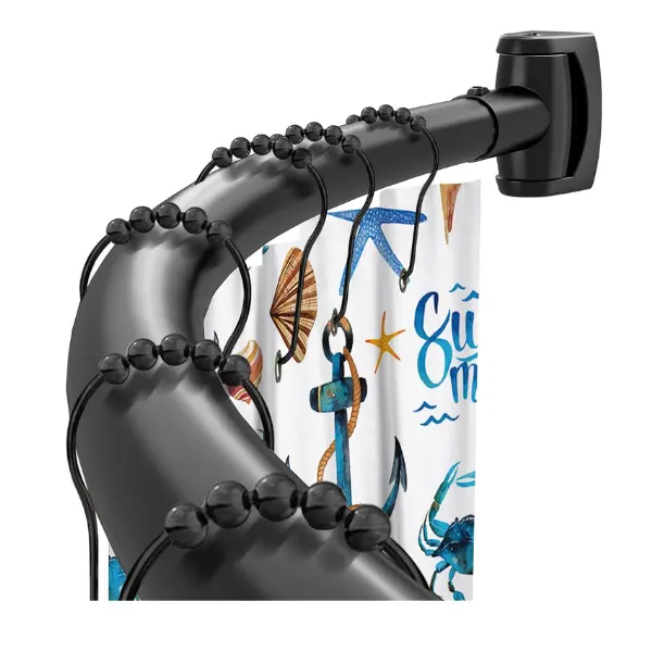 Black Curved Shower Curtain Rod 33-78 Inches Adjustable Splicing Design Need To Drill Shower Rods Curved Round Bowed Rust proof, Premium Stainless Steel Shower Curtain Rod for Bathroom, Bathtub, Stall