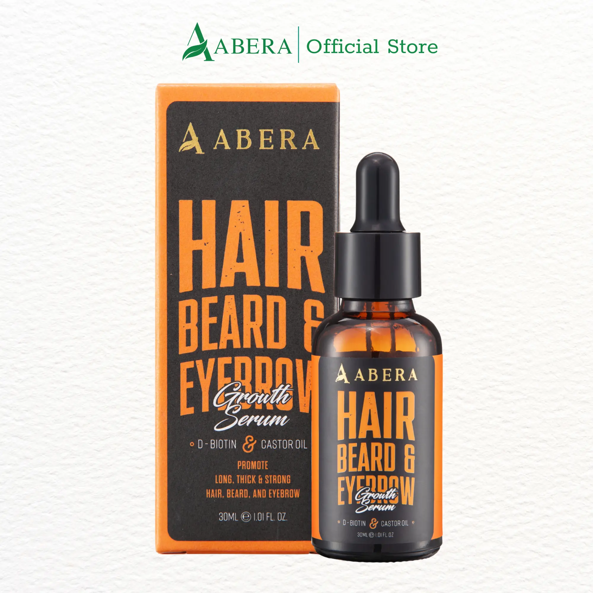 Abera Men Serum - Abera Hair Growth Serum for Hair Loss, Natural Hair Regrowth Treatment for Hair & Beard with Biotin & Castor Oil