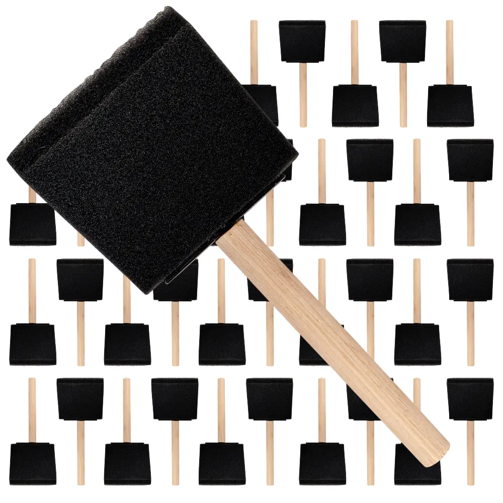 Vermeer Foam Paint Brushes - 36-Count - 3" Disposable Poly Foam Brushes for All Paints, Stains, Varnish & Glue - Home Improvement - Crafts & Hobbies
