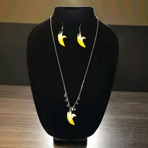 Banana Necklace and Earrings Set - Unique Design with Banana Charms for Fashion Accessories