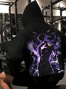 Solo Leveling Anime Hoodie Sweatshirts Long Sleeve Unisex, Vintage Print, Oversized Washed Design, Casual Fitted Woven Fabric, Fall & Winter Fashion Gift