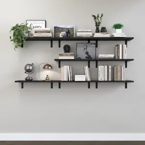 Floating Shelf Set, 8-Piece Wall-Mounted Storage Shelves, Wooden Floating Shelves for Wall Decoration, Bathroom Shelving, Bedroom & Living Room, Wall Mounted Organizer heart