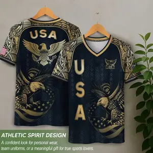 USA Eagle Soccer Jersey 2026 – Patriotic American Football Shirt, Black & Gold USA Fan Jersey, Bald Eagle Graphic Futbol Tee for Men & Women, USA Game Day Apparel, The Big Tournament 2026 Inspired