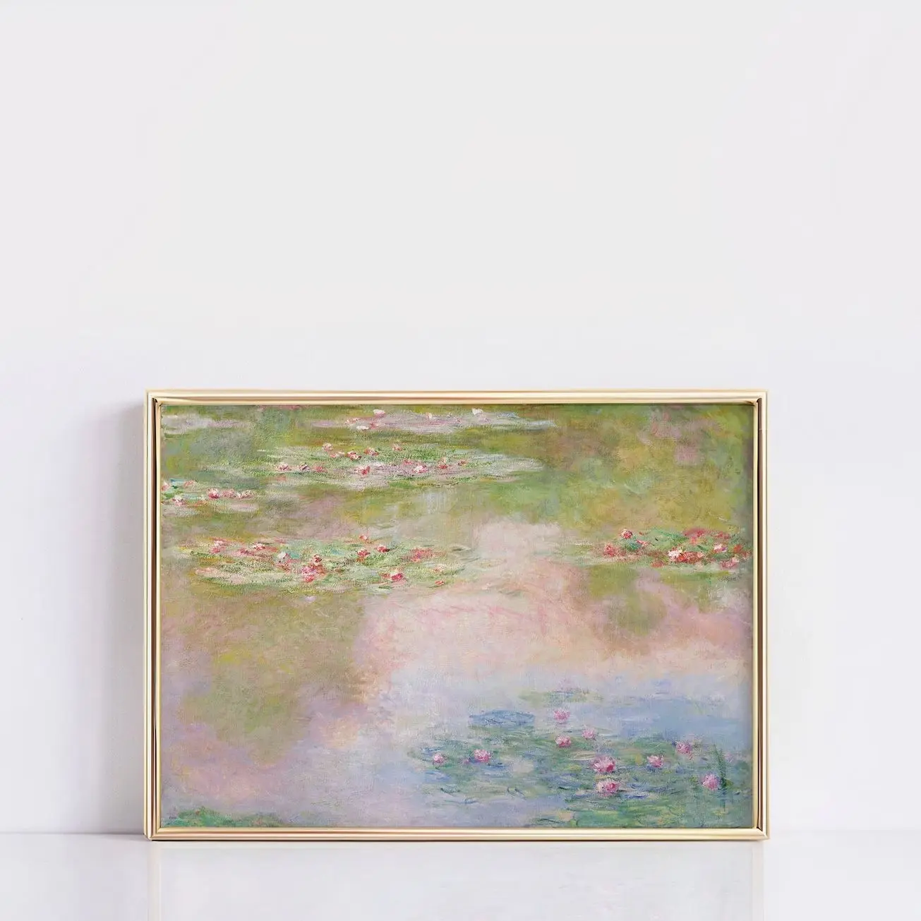 Water Lilies by Claude Monet Print, Impressionist Landscape Wall Art, Vintage French Art Poster | Frameless Poster E