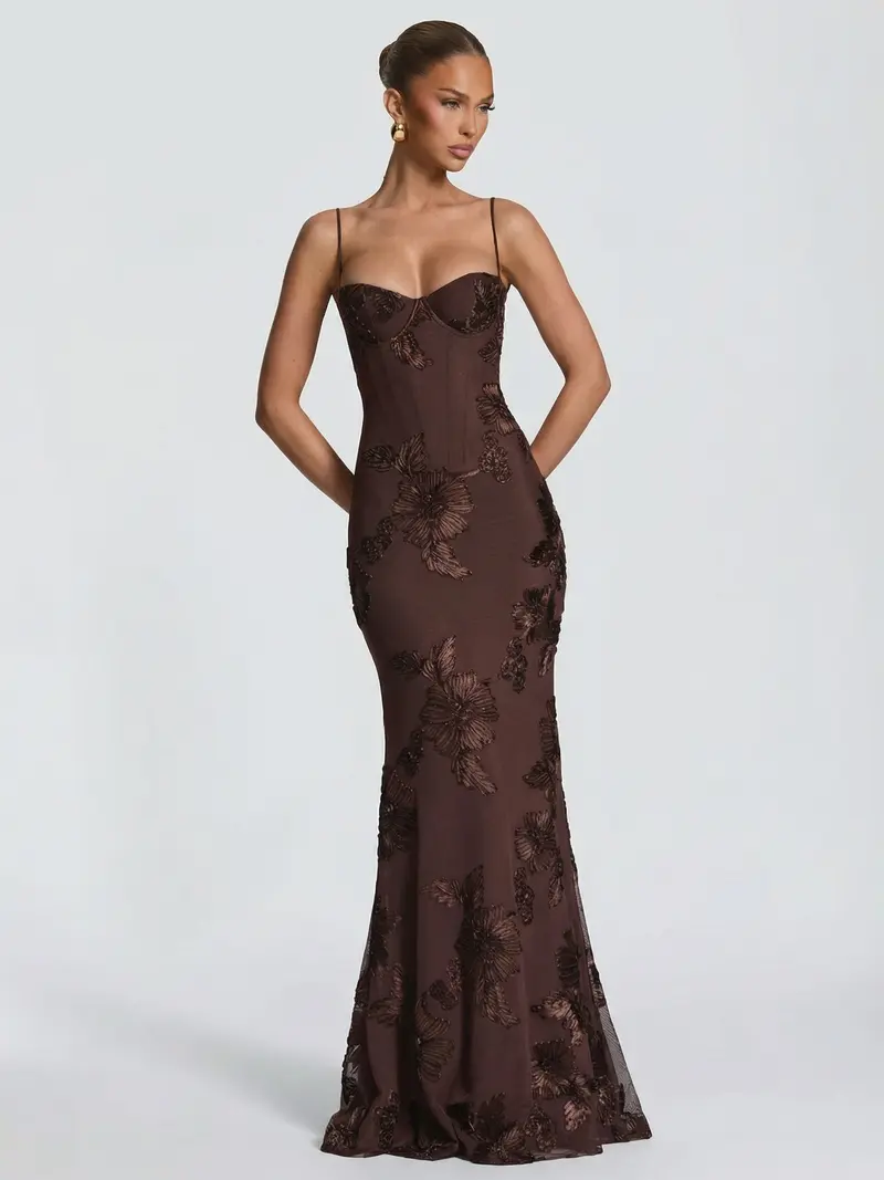 chloe lace up back formal dress - TikTok Shop