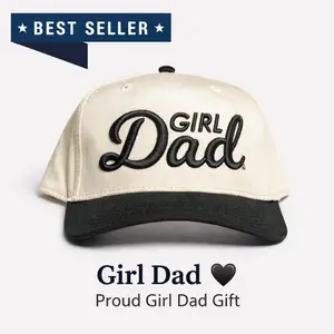 GirlDad 3D Puff Embroidered Classic Natural/Black Baseball Cap, Girl Dad, Girl Dad Gift, Dad of Girl, New Dad Hat, Father's Day Gift