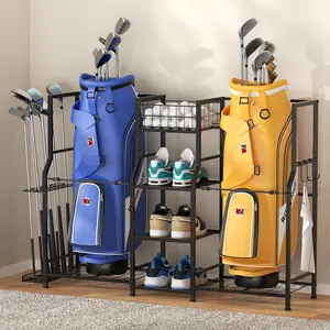 Golf Storage Garage Organizer, Golf Bag Storage Stand 2 Golf Bags and Equipment Accessories, Storage Rack for , Garage, Golf Clubs
