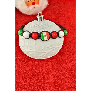 Mexico Flag Bracelet, Adjustable, Various Colors