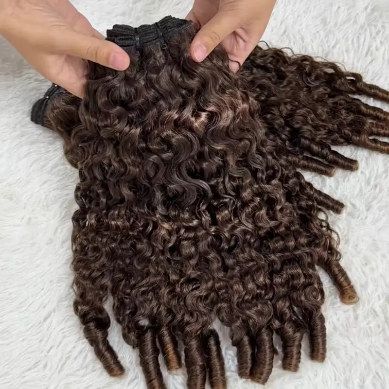LimitedEditionHair Raw Burmese Spiral Curly Human Hair Quality Bundles #Color 4