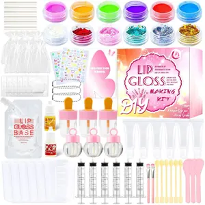 Mother Day Gift 74 PCS Lip Gloss Making Kit, DIY Make Your Own Lip Gloss Kit Beginner,Fun Craft Set for Girls Kids Teens Women