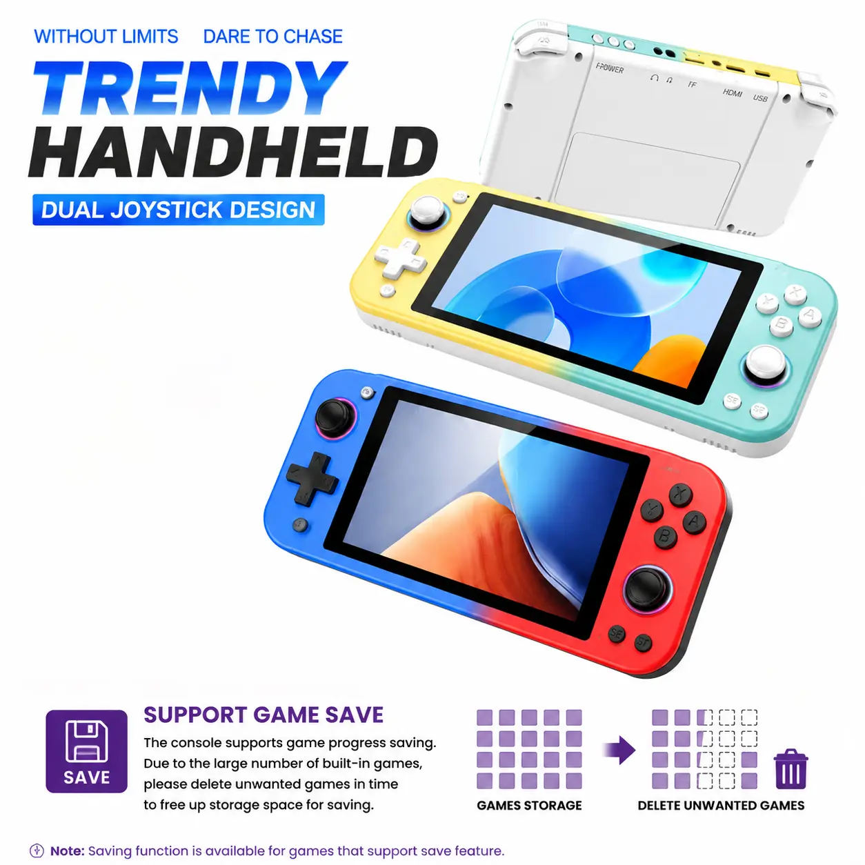 R50S Retro Handheld | 5.1" IPS Screen, 25000+ Games, 128GB, Linux OS – Pocket Retro Gaming Console