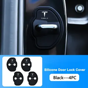 4pcs Car Silicone Door Lock Cover Protector, Compatible with Tesla Models & More, Durable Protection Accessory