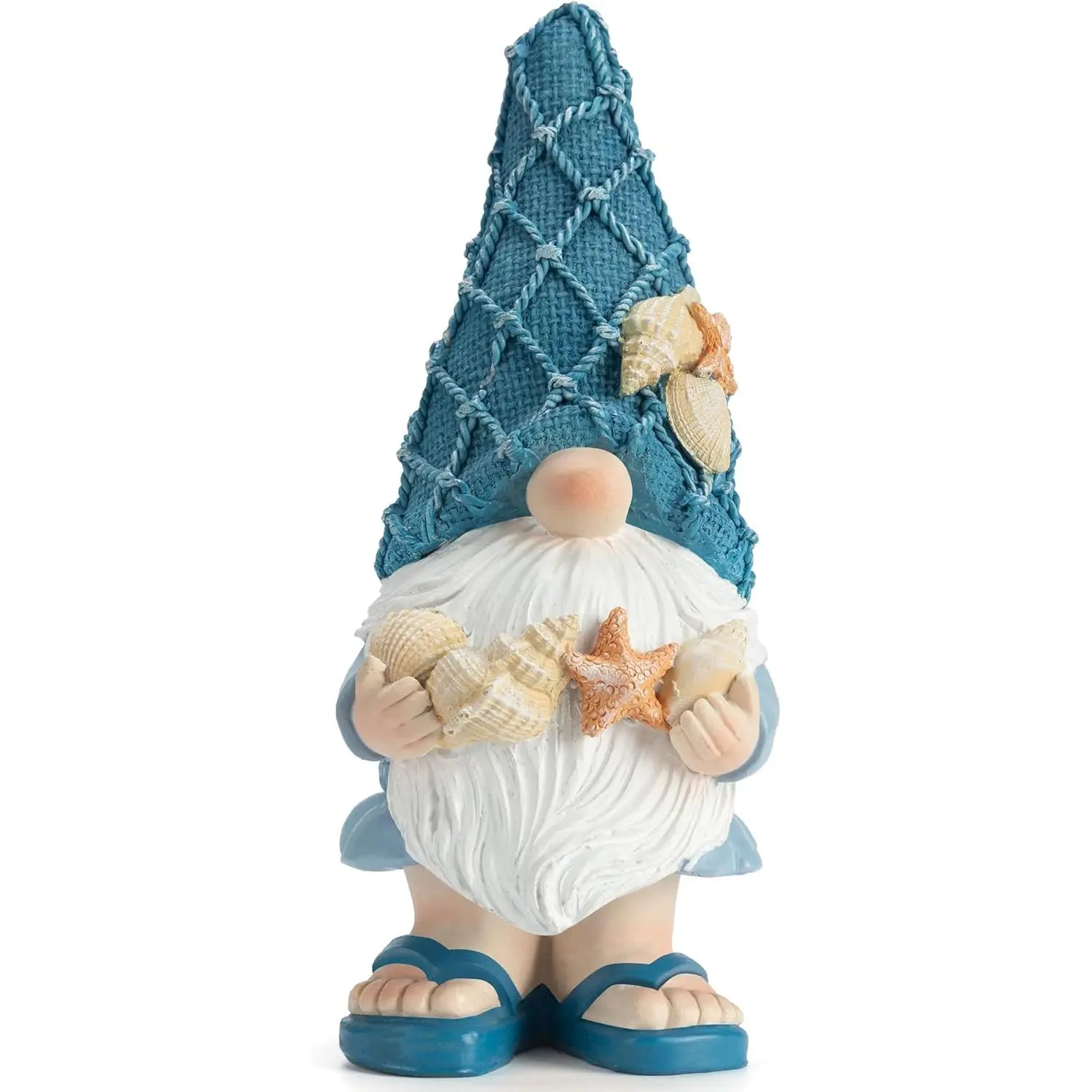 Etlemonde Beach Gnomes Statues,Ocean Gnomes,Nautical Themes Decoration,Beach, Gnome Holding Seashells