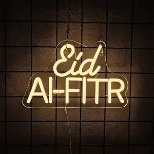 Eid Mubarak Neon Sign Ramadan Mubarak Decorations Islamic Wall Art Moon Star Neon Light Muslim Signs for Wall Bedroom Mosque Eid Al Adha Decor Eid Al Fitr Supplies Gifts