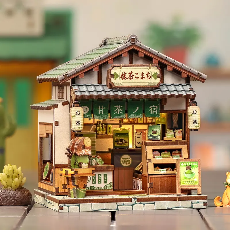 Kyoto Matcha Tea House DIY Kit, Japanese Cafe Model, Handmade Gift Decor