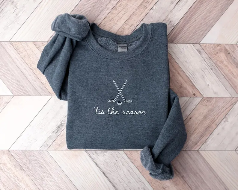 Tis The Season Hockey Sweatshirt, Hockey Coach Sweater, , Ice Hockey Player Crewneck, Game Day Tee