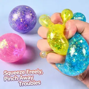 1-Piece Iridescent Soft Squishy Ball, Sleek Iridescent Style Durable TPR with Bouncy, Calming Squeeze for Stress Relief Fidget During Daily Breaks, Stress Relief Gadgets, Squishy Sensory Fidgets