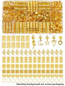 70pcs Hair Cuffs and Beads Set, Hair Jewelry with Charm Design, Alloy Clips for Women, Hair Accessories, Perfect for Parties & Photo Shoots