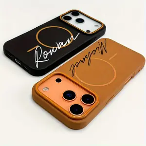Phone case: Customized Personalized Pen Brush Name Phone Case Compatible with iPhone 17 16 15 14 13 Pro Max Luxury Matte TPU UV Printing Shockproof Magnetic Cover Suitable Mother Father's day gift DIY Gift