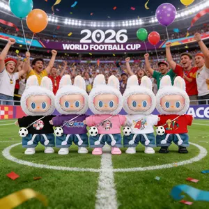 Suitable for 17cm La-Bu-Bu2026 World Cup Costume Set, Includes Top + Jeans + Football Bag + Shoes, Perfect Gift for Holidays & Birthdays