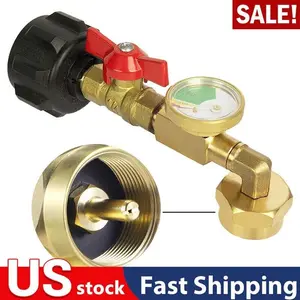 1Lb To 20Lb Tank Propane Refill Adapter With Gauge And ON-Off Control Valve US