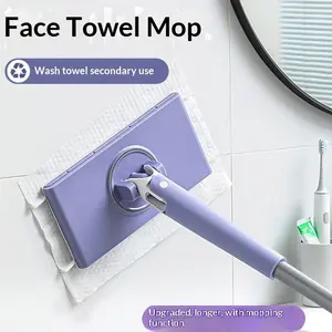 Kitchen Oil Stain Remover Face Towel Mop Lazy Person Facial Towel Home Cloth Dust Cleaning No Dirty Hands Handheld Mop Flip Down Mop Flat Mop System