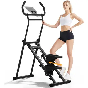 Stair Stepper for Home Workout - Full-Size Foot Pedals with Tablet Holder, Foldable Stepping Climbers, Easy Assembly, Compact Design for Cardio & Leg Training