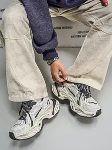 Unisex Breathable Wrap Dad Shoes: Mesh Ventilation, High-Elastic Platform, Snug Fit. For Daily Walks/All-Day Wear