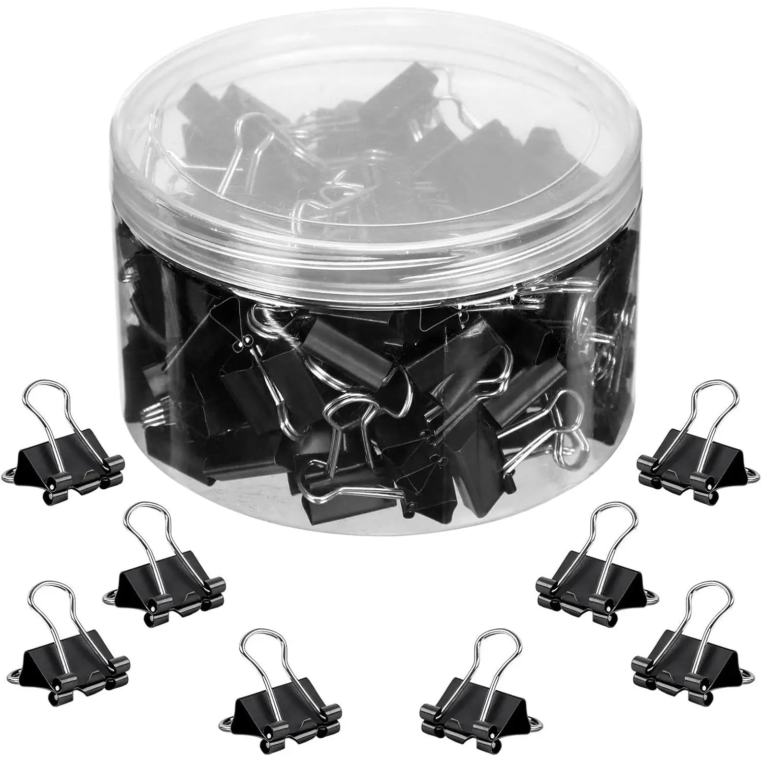 Mini Binder Clips, 150Pcs15 mm /0.6 Inch Small Paper Clamps Metal Clips for Office School  Supplies (Black)