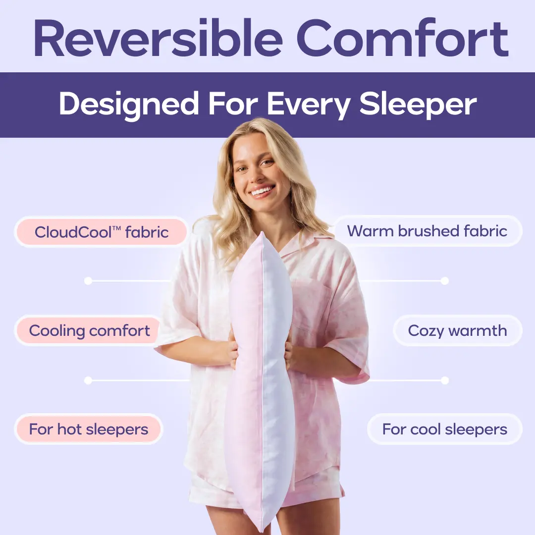 Mellow Sleep | Reversible Cooling Pillowcase (2-Pack) - Cooling Side + Cozy Side - Silky Smooth Wrinkle-Free Soft and Fresh All Night Sleep Enhancer