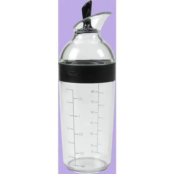 "Large Clear Salad Dressing Shaker with Leak-Proof Lid, Reusable Kitchen Container for Mixing Oil & Vinegar, BPA-Free Dishwasher Safe Bottle, Easy-Pour Spout for Homemade Dressings"