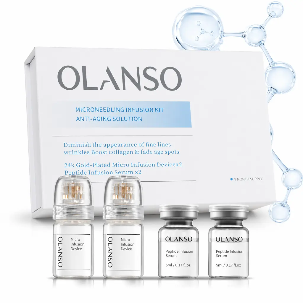 Olanso Facial Infusion Kit - 30 ml Dropper Bottle Skin Care Kit with Radiant Serum & Peptides, Multi-Pack for Glow Up & Aesthetic Glow, 1-Month Supply for All Skin Types, Dropper Bottle Skin Care Kits
