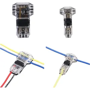 T-type terminal blocks, no wire stripping required, low-voltage wire splicing terminals, no soldering required, Durable Reliable Connectors