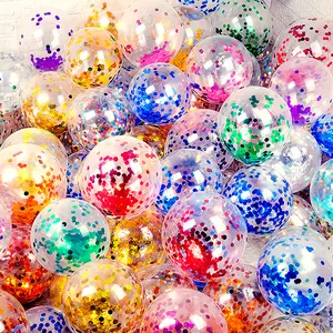 12 Inch Colorful Glitter Balloon, 20pcs/set Confetti Latex Balloon, Party Balloon for Birthday Wedding Decoration, Party Supplies, Party Ready