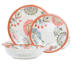 Elama Ester 12-Piece Melamine Dinnerware Set
