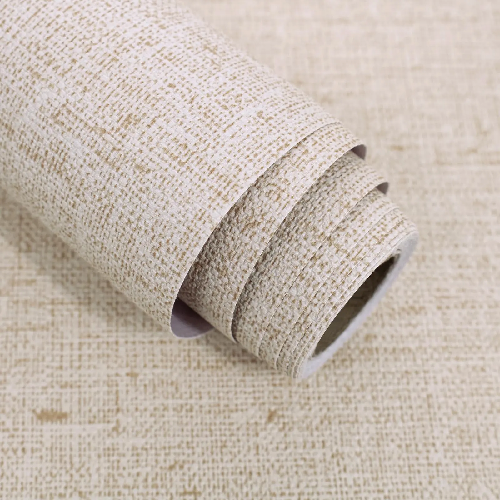 Beige Grasscloth Peel And Stick Wallpaper Textured Contact Paper 15.7inch X 118.1inch Faux Linen Vintage Self Adhesive Removable Vinyl