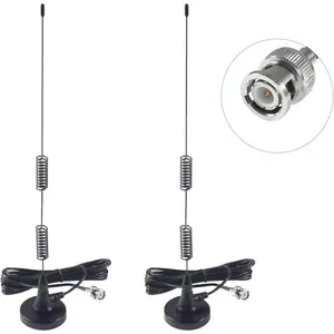 2Pcs Police Scanner Antenna Radio Scanner Antenna HF VHF UHF 20-1300Mhz BNC Male Antenna for Radio Shack Police Radio Scanner AEDIKO