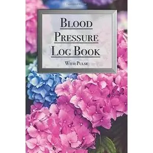 Blood Pressure Log Book with Heart Rate - Record Monitor and Log at Home for Women Botanical Flower Cover - 90 pages Sized 6"x9"